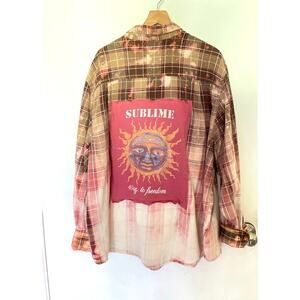 Up-cycled sublime band bleached flannel